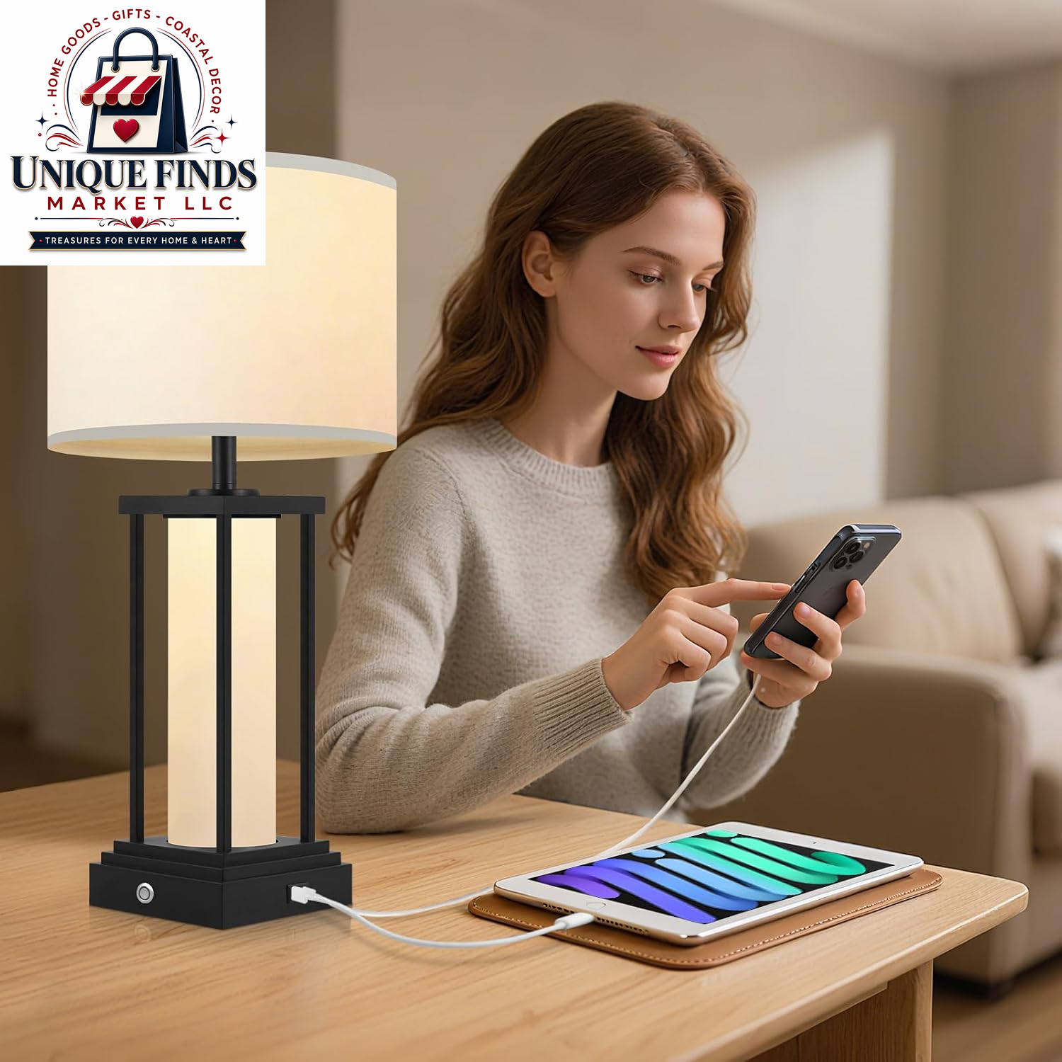 26.8'' Farmhouse Table Lamps, Table Lamps for Livingroom(Bulbs Included)