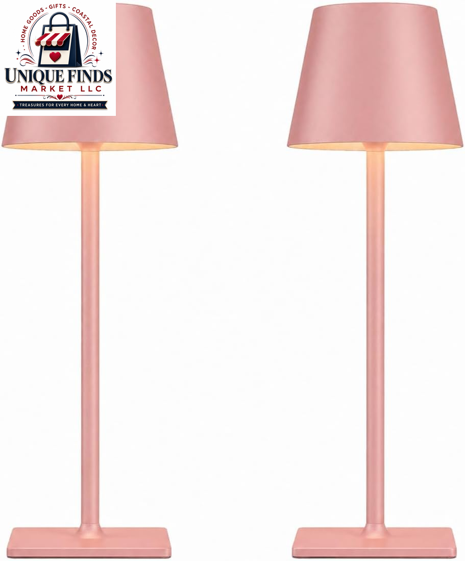 Yogaret Black Cordless Table Lamps with 6000mAh Rechargeable Battery - Set of 2