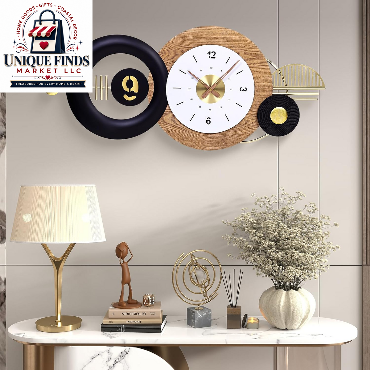 12-Inch Battery-Operated Wooden Wall Clock - Non-Ticking Quartz Analog Clock for Home and Classroom Decor - Easy to Install and Read