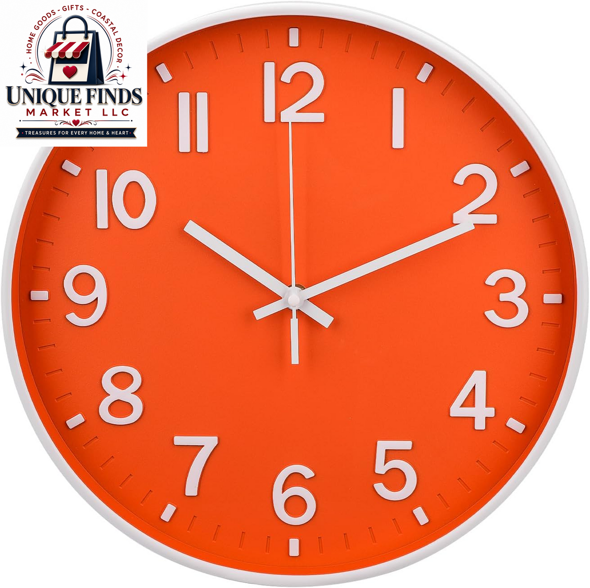 12-Inch Blue Modern Quartz Wall Clock - Silent Non-Ticking Battery Operated Decorative Timepiece for Living Room, Bedroom, Kitchen, and Office - Ideal Gift Option