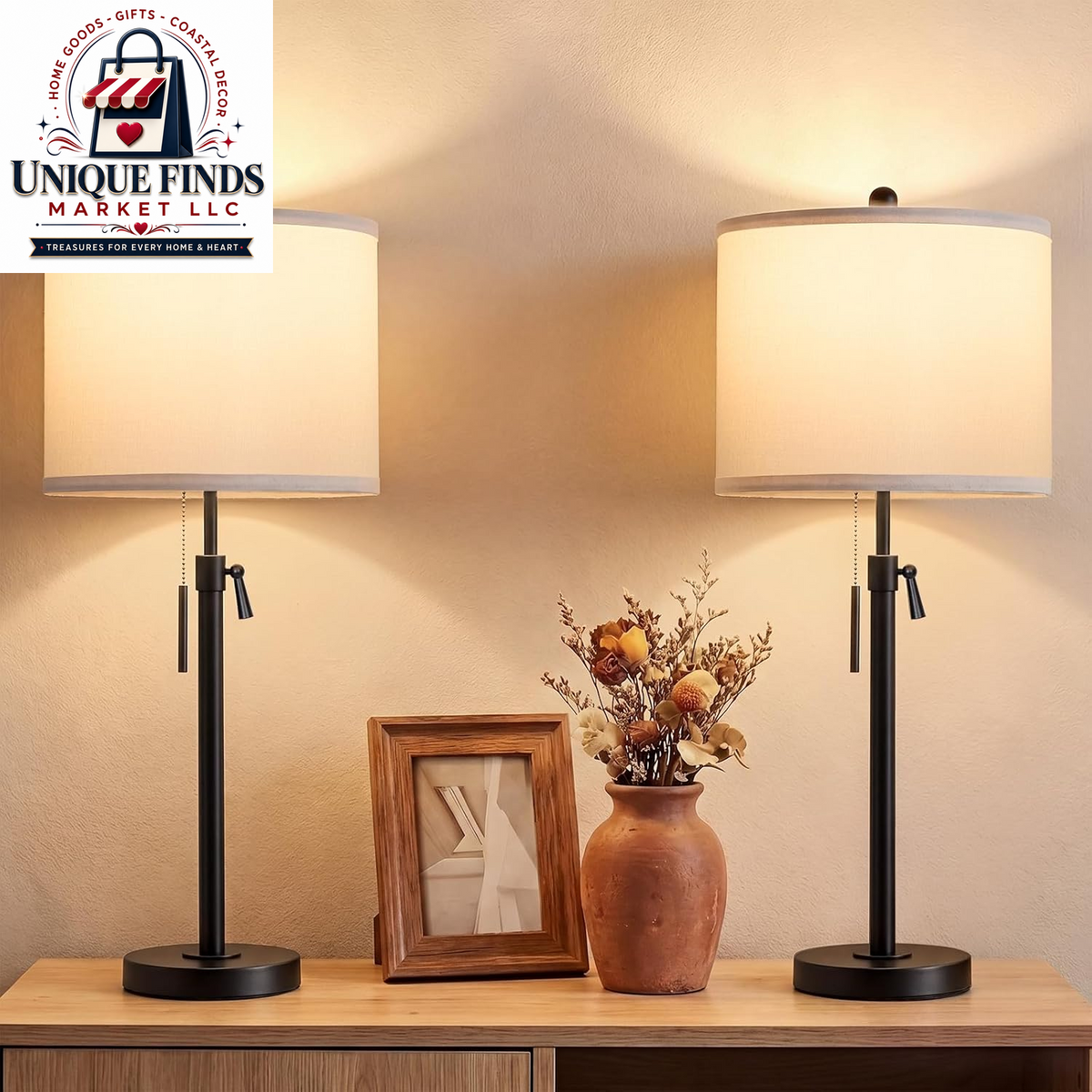 Qingmiao Adjustable Table Lamps Set of 2, 22" to 30" Dimmable Nightstand Lamps for Bedroom and Living Room, Stylish Home Decor and Ideal Housewarming Gifts