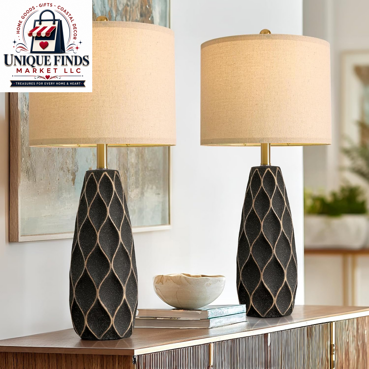 Set of 2 27.5" Green Ceramic Table Lamps for Bedroom and Living Room
