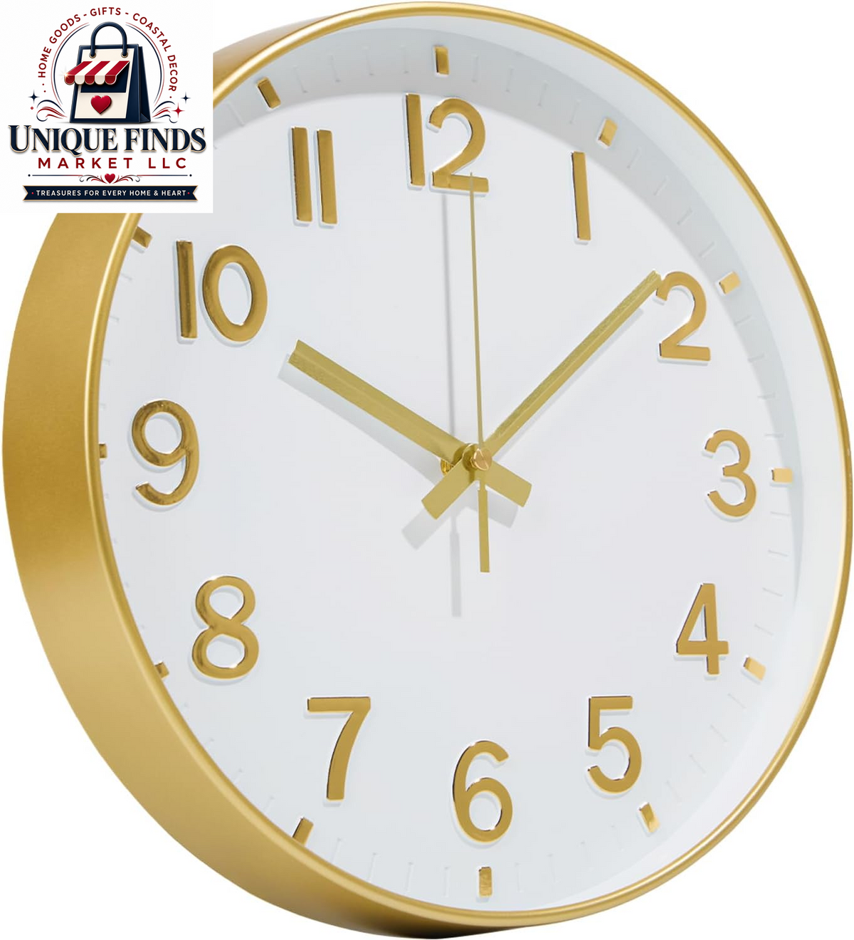 Battery Operated 12-Inch Silent Analog Wall Clock with Large Numbers for Home and Office Decor - Olive Green