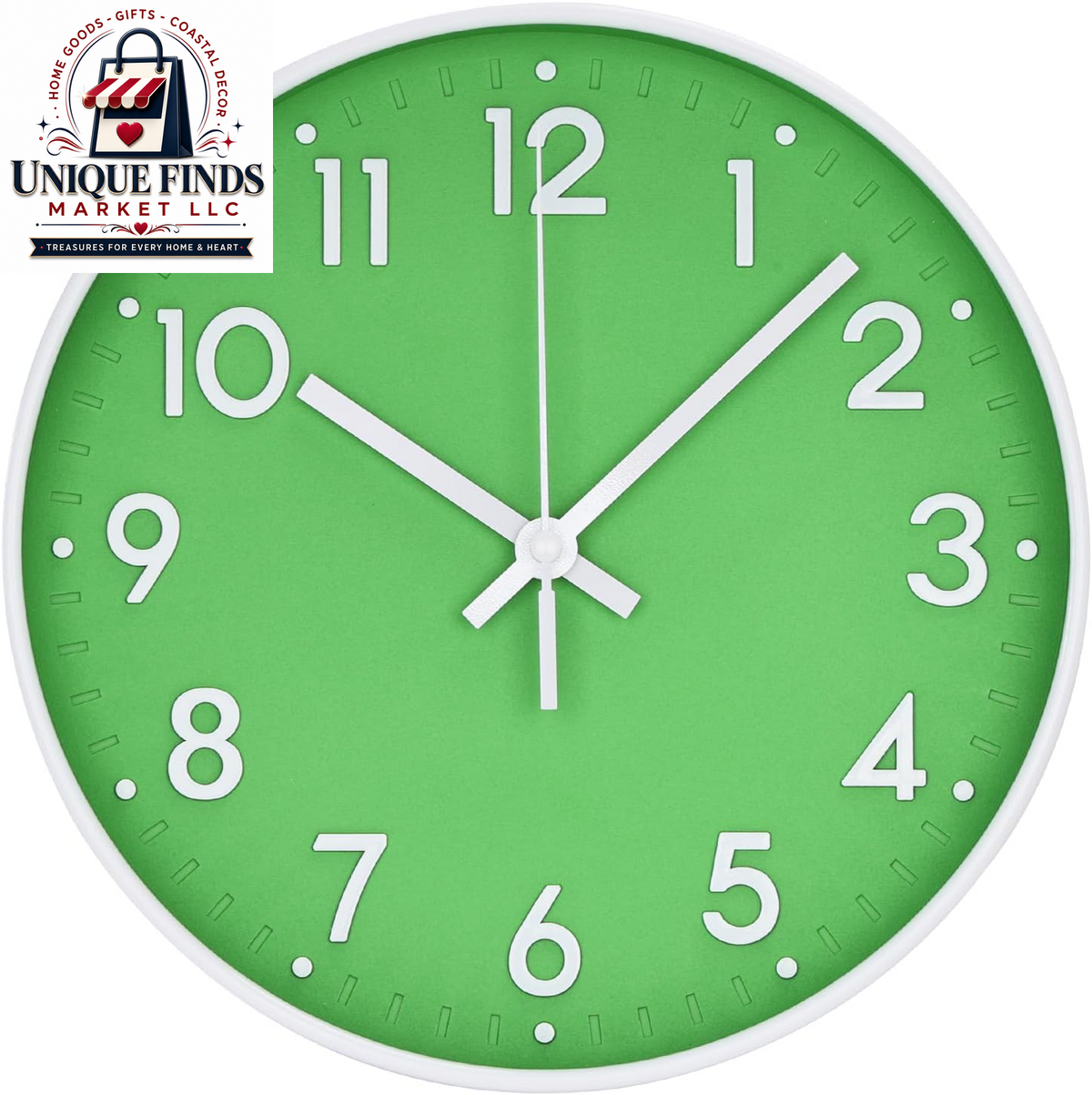 12-Inch Blue Modern Quartz Wall Clock - Silent Non-Ticking Battery Operated Decorative Timepiece for Living Room, Bedroom, Kitchen, and Office - Ideal Gift Option
