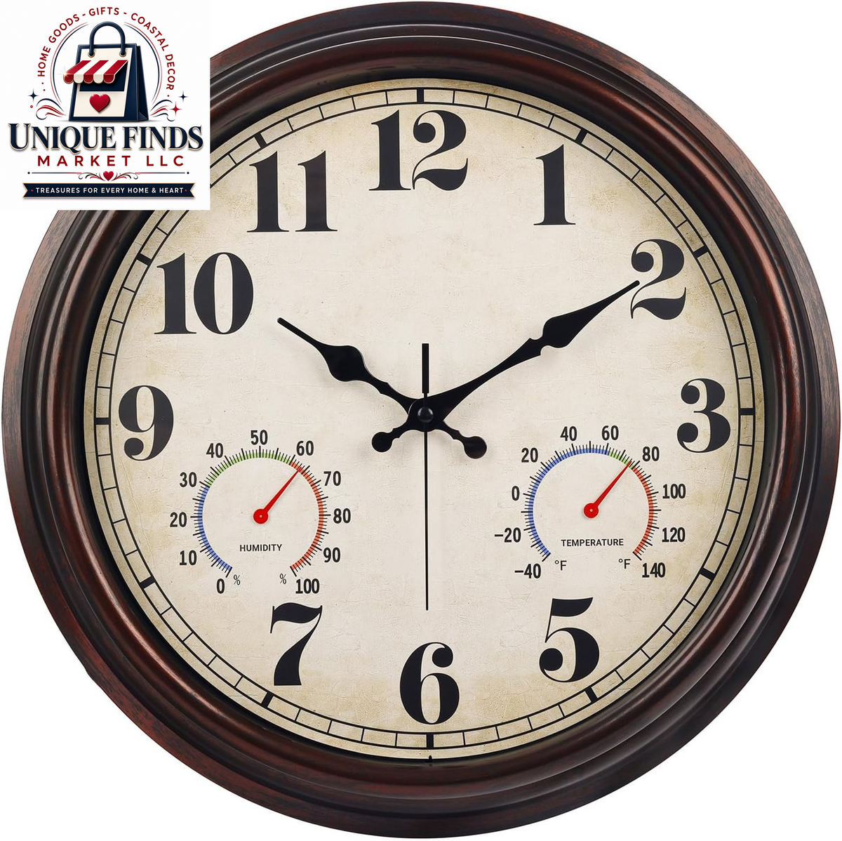 JENLYSTIME 12-Inch Blue Retro Wall Clock