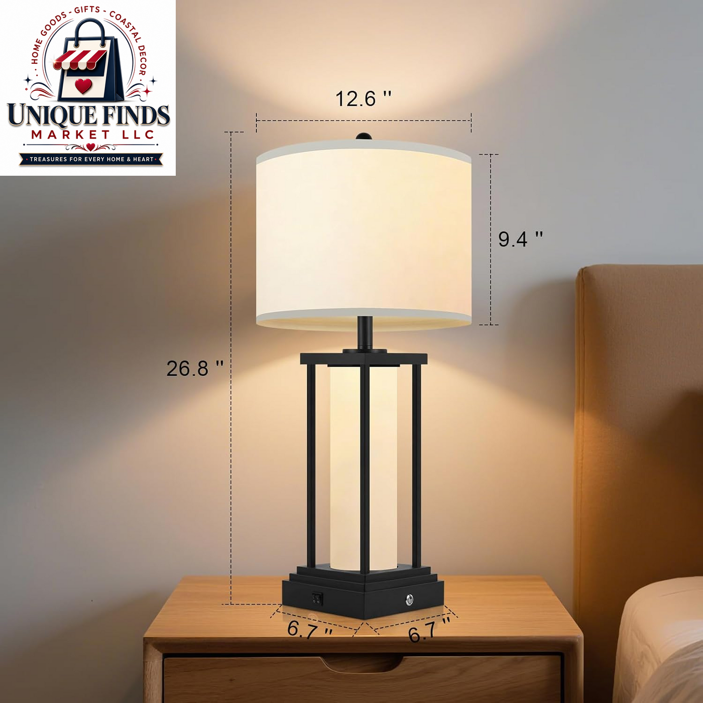 26.8'' Farmhouse Table Lamps, Table Lamps for Livingroom(Bulbs Included)