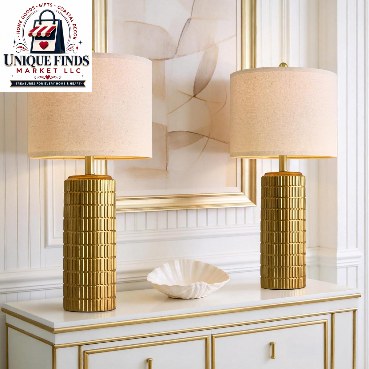 Pokat Set of 2 Modern 23" Orange Ceramic Table Lamps for Living Room and Bedroom Decor