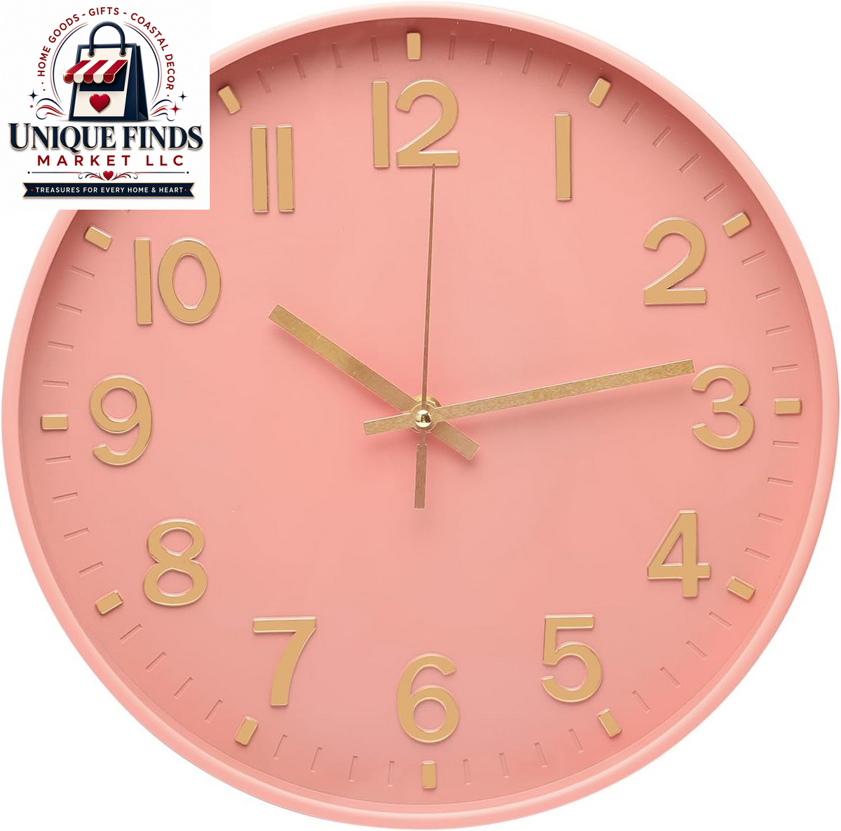 12-Inch Blue Modern Quartz Wall Clock - Silent Non-Ticking Battery Operated Decorative Timepiece for Living Room, Bedroom, Kitchen, and Office - Ideal Gift Option