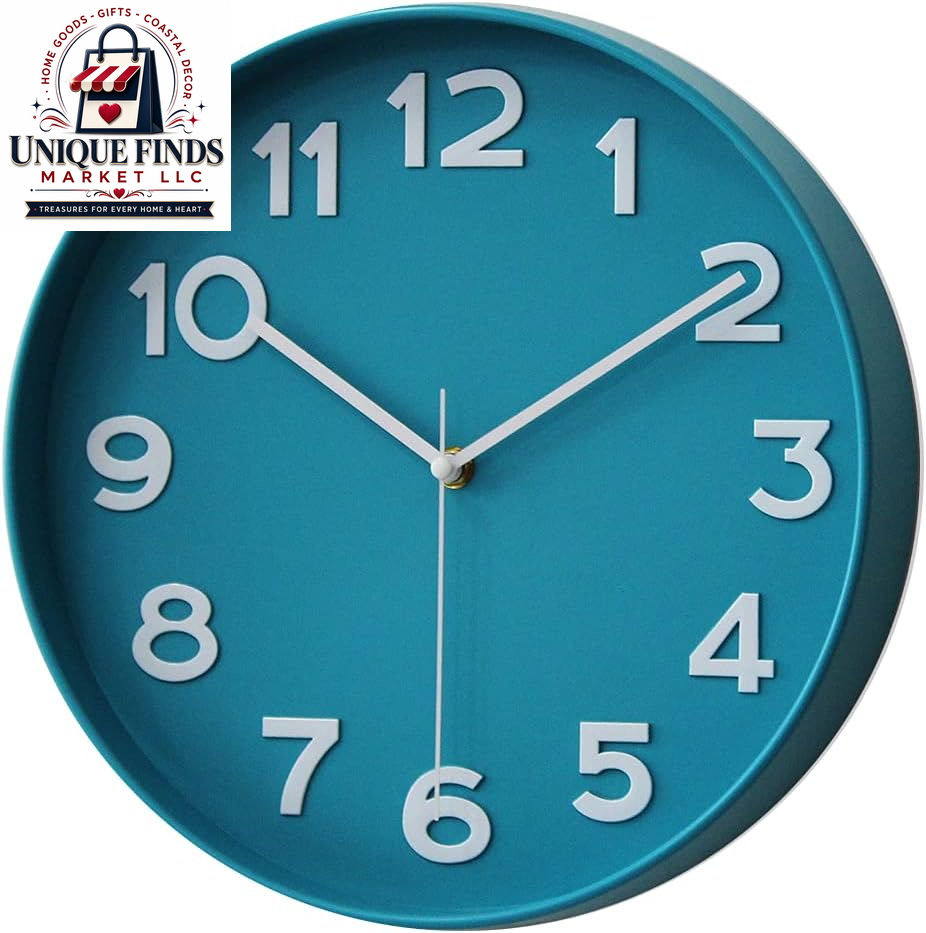 HZDHCLH 12-Inch Silent Battery-Operated Wall Clock in Green
