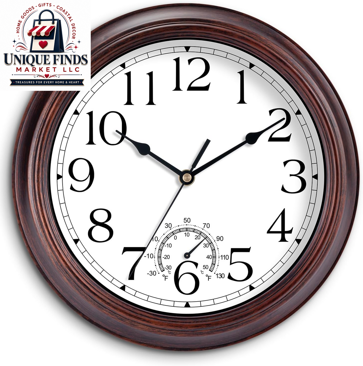 KECYET 12-Inch Battery-Operated Silent Wall Clock for Living Room