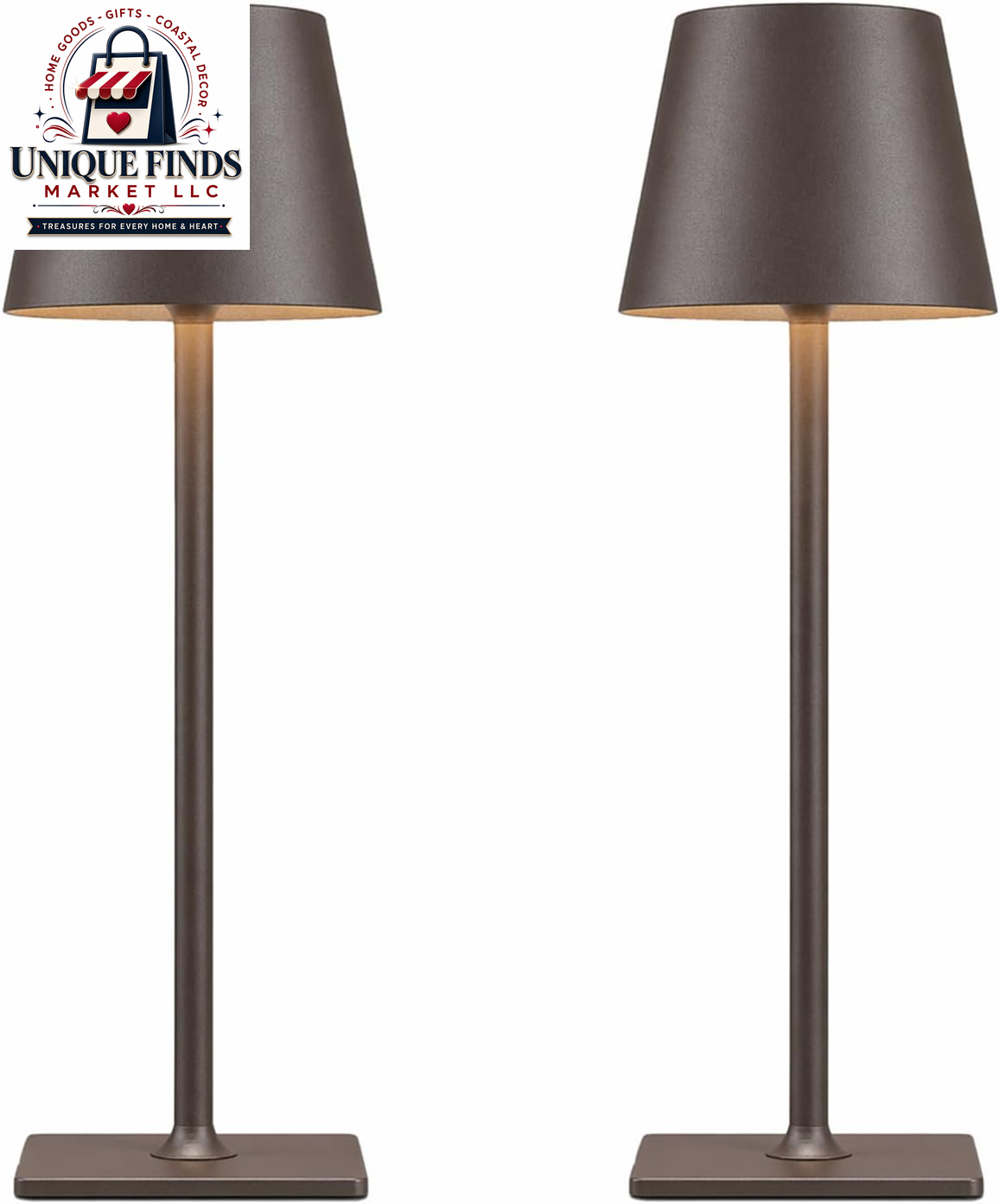 Yogaret Black Cordless Table Lamps with 6000mAh Rechargeable Battery - Set of 2