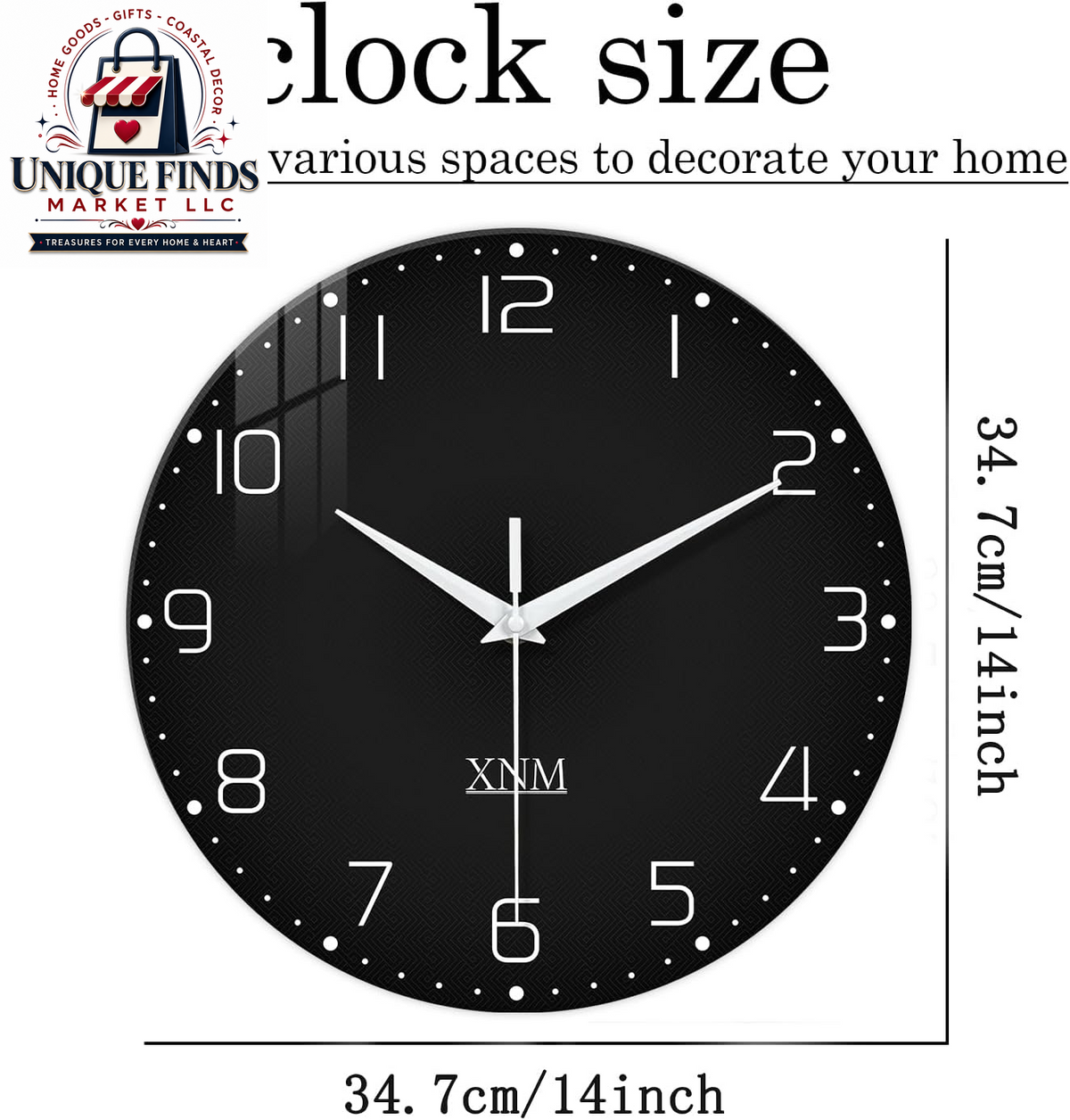 XNM 14-Inch Battery Operated Decorative Wall Clock