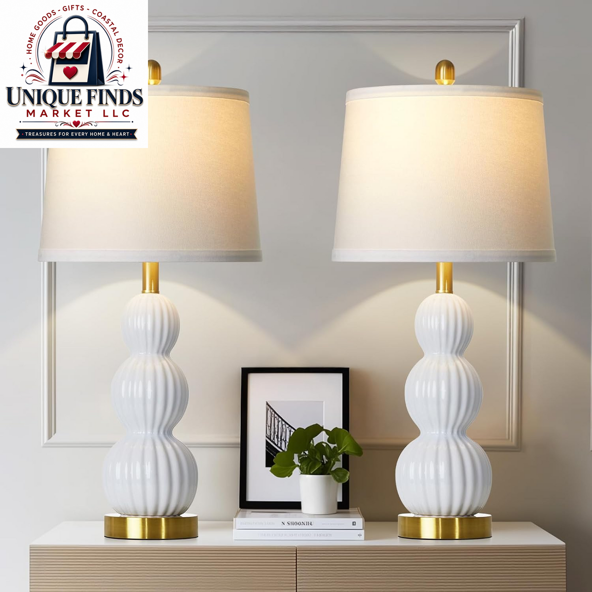 Set of 2 Sage Green 24.5" Ceramic Table Lamps for Bedroom and Living Room, Ideal for Nightstands and End Tables (Includes 2 LED Bulbs)
