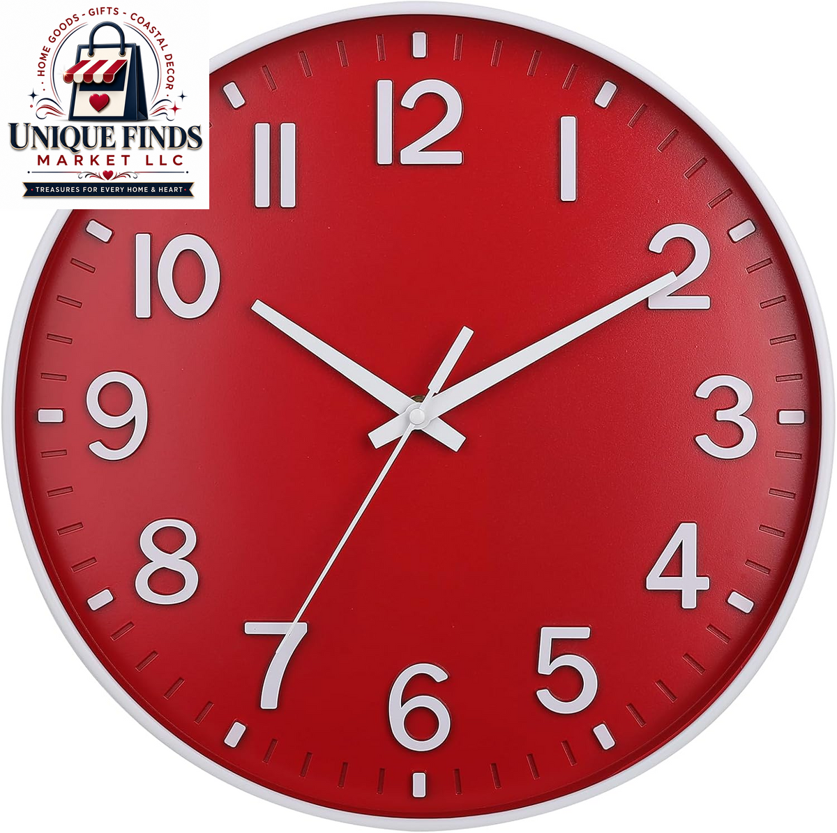 HZDHCLH 12-Inch Silent Battery-Operated Wall Clock in Green
