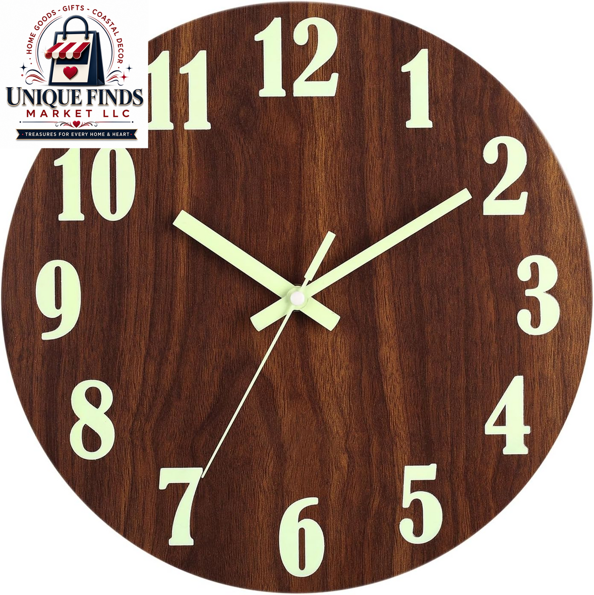 HZDHCLH 12-Inch Silent Battery-Operated Wall Clock in Green