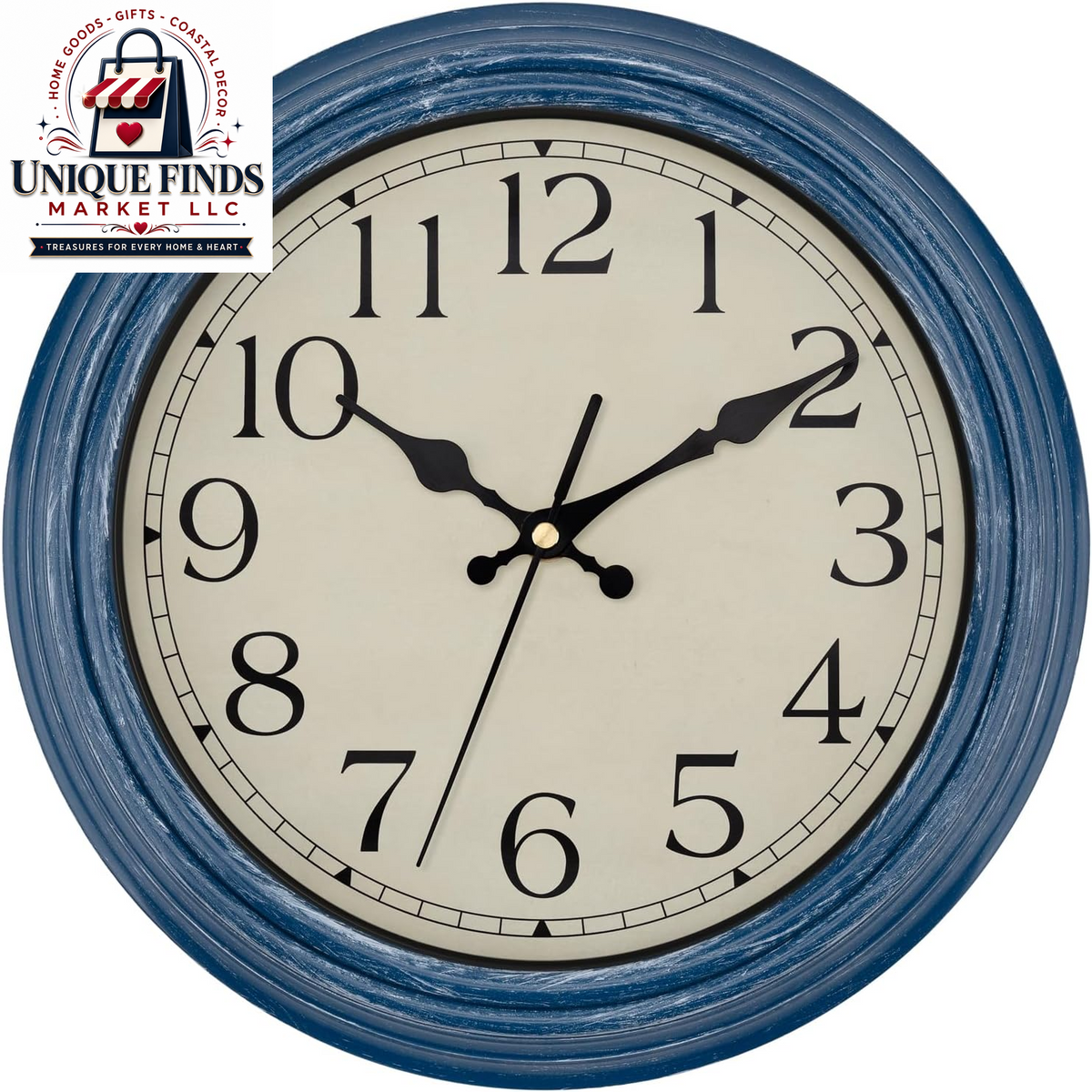 Foxtop 12-Inch Retro Silent Wall Clock - Battery Operated Bronze Finish