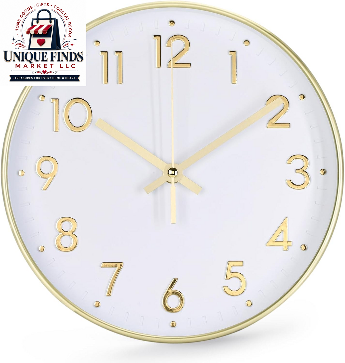 12-Inch Blue Modern Quartz Wall Clock - Silent Non-Ticking Battery Operated Decorative Timepiece for Living Room, Bedroom, Kitchen, and Office - Ideal Gift Option