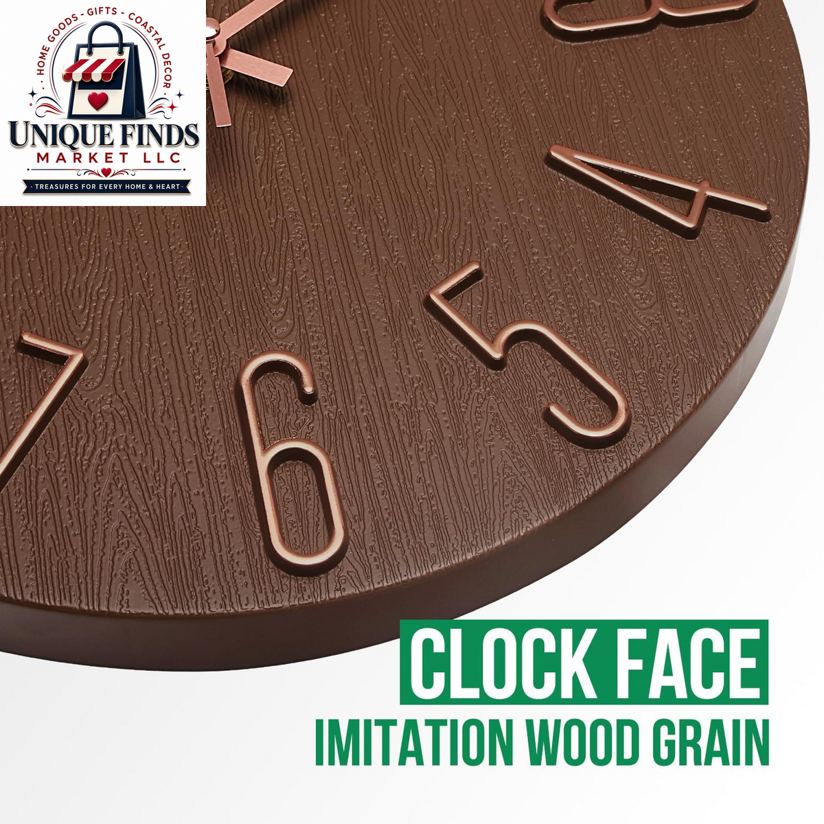12-Inch Silent Non-Ticking Quartz Wall Clock with Imitation Wood Finish and 3D Figures - Modern Round Decor for Home, Hotel, Office, and School