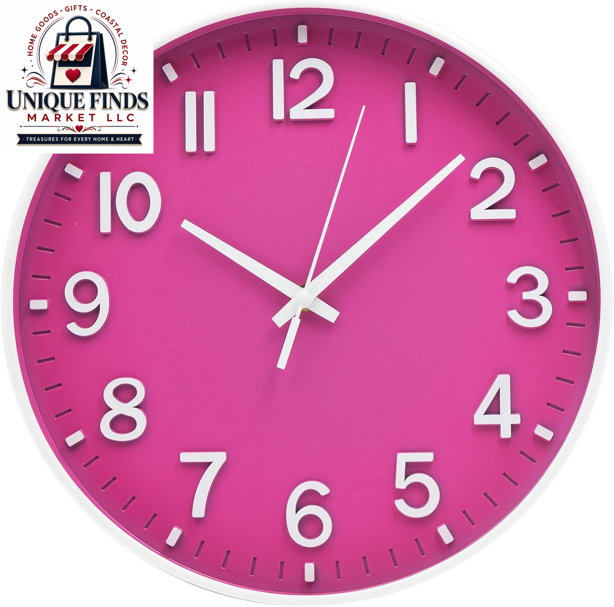 HZDHCLH 12-Inch Battery Operated Silent Wall Clock in Green
