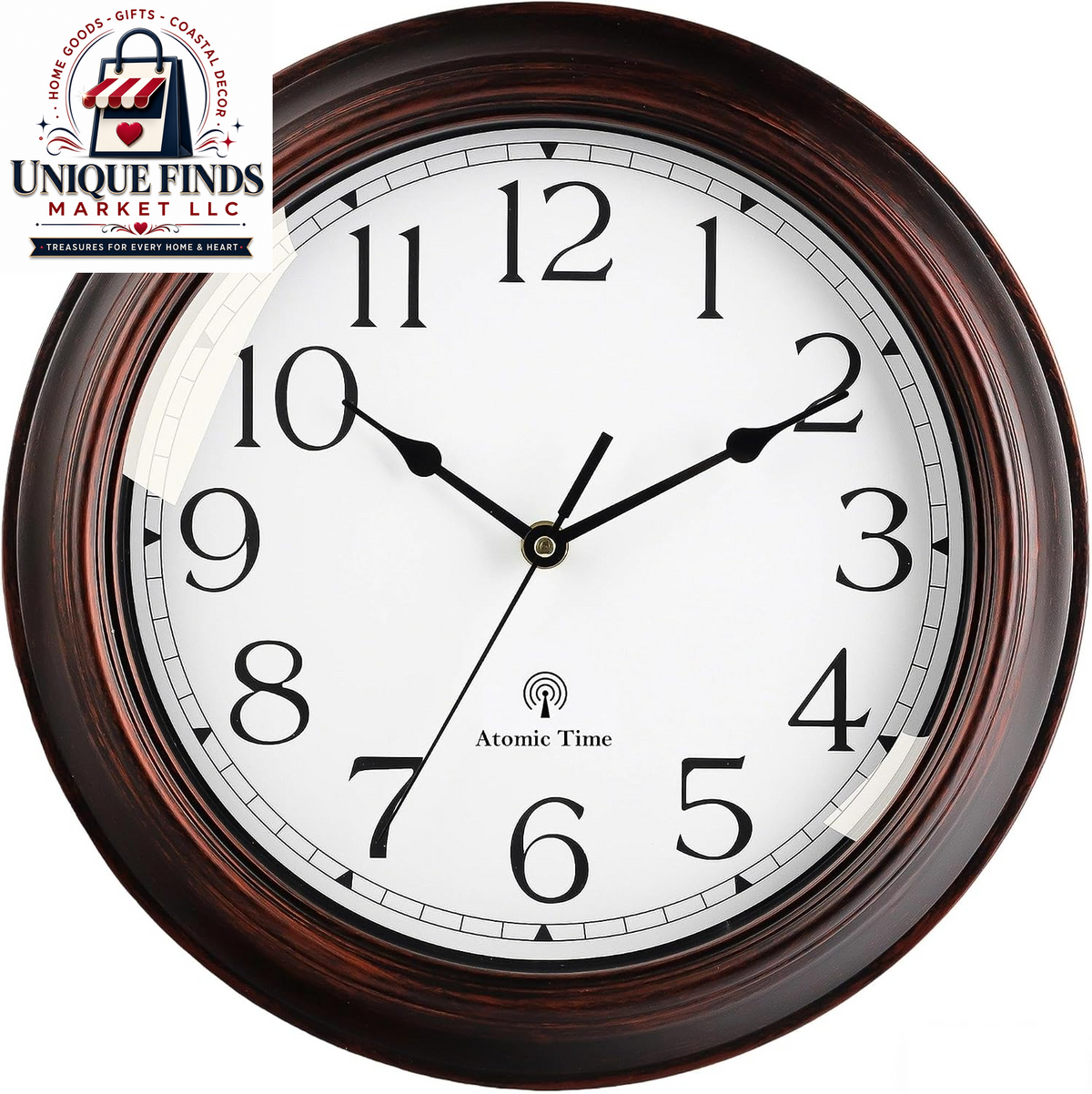 KECYET 12-Inch Battery-Operated Silent Wall Clock for Living Room