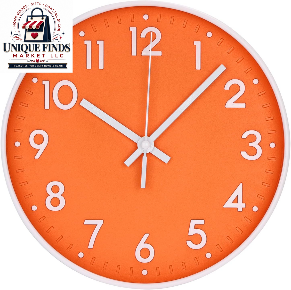 12-Inch Blue Modern Quartz Wall Clock - Silent Non-Ticking Battery Operated Decorative Timepiece for Living Room, Bedroom, Kitchen, and Office - Ideal Gift Option