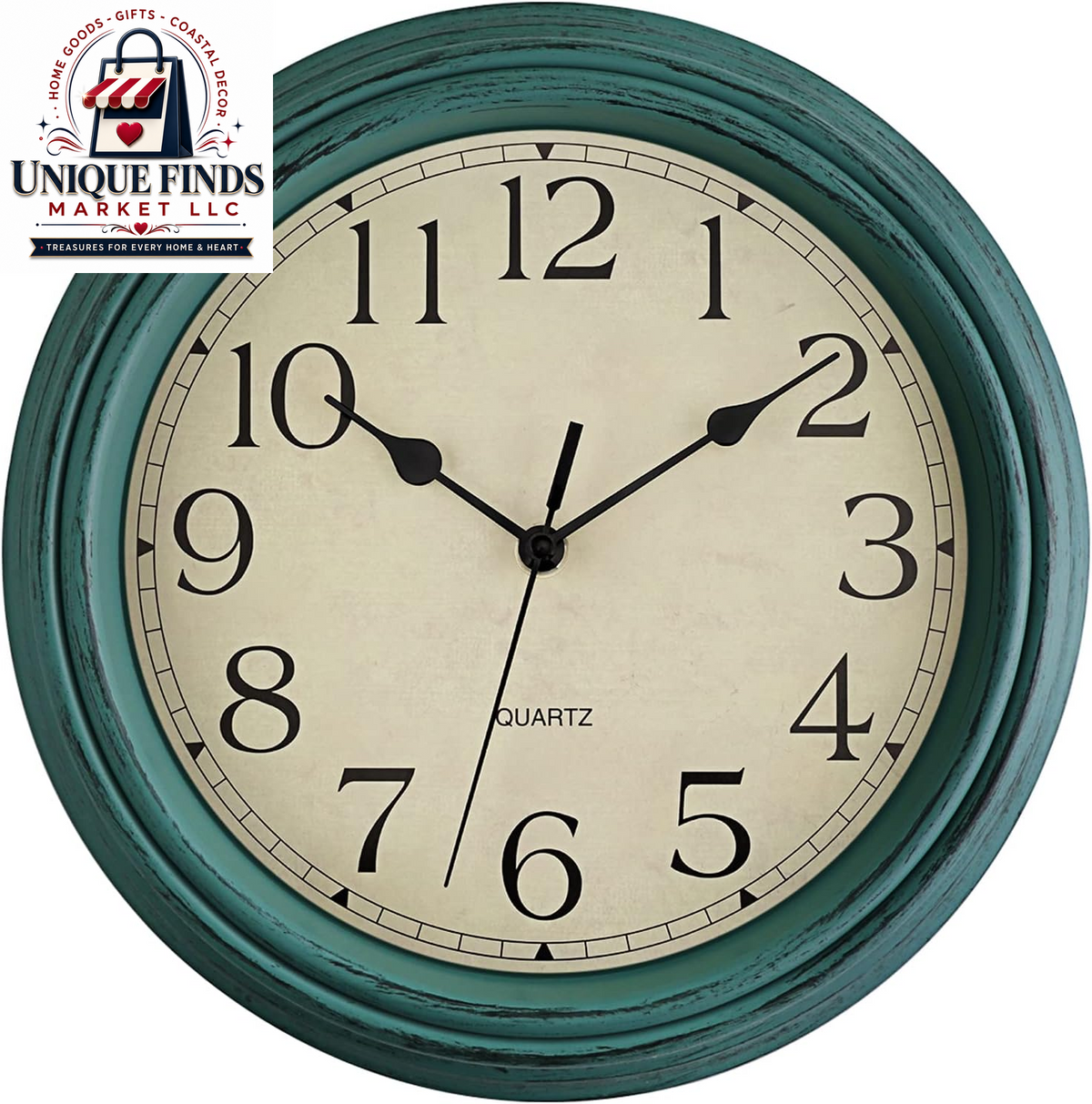 Foxtop 12-Inch Retro Silent Wall Clock - Battery Operated Bronze Finish