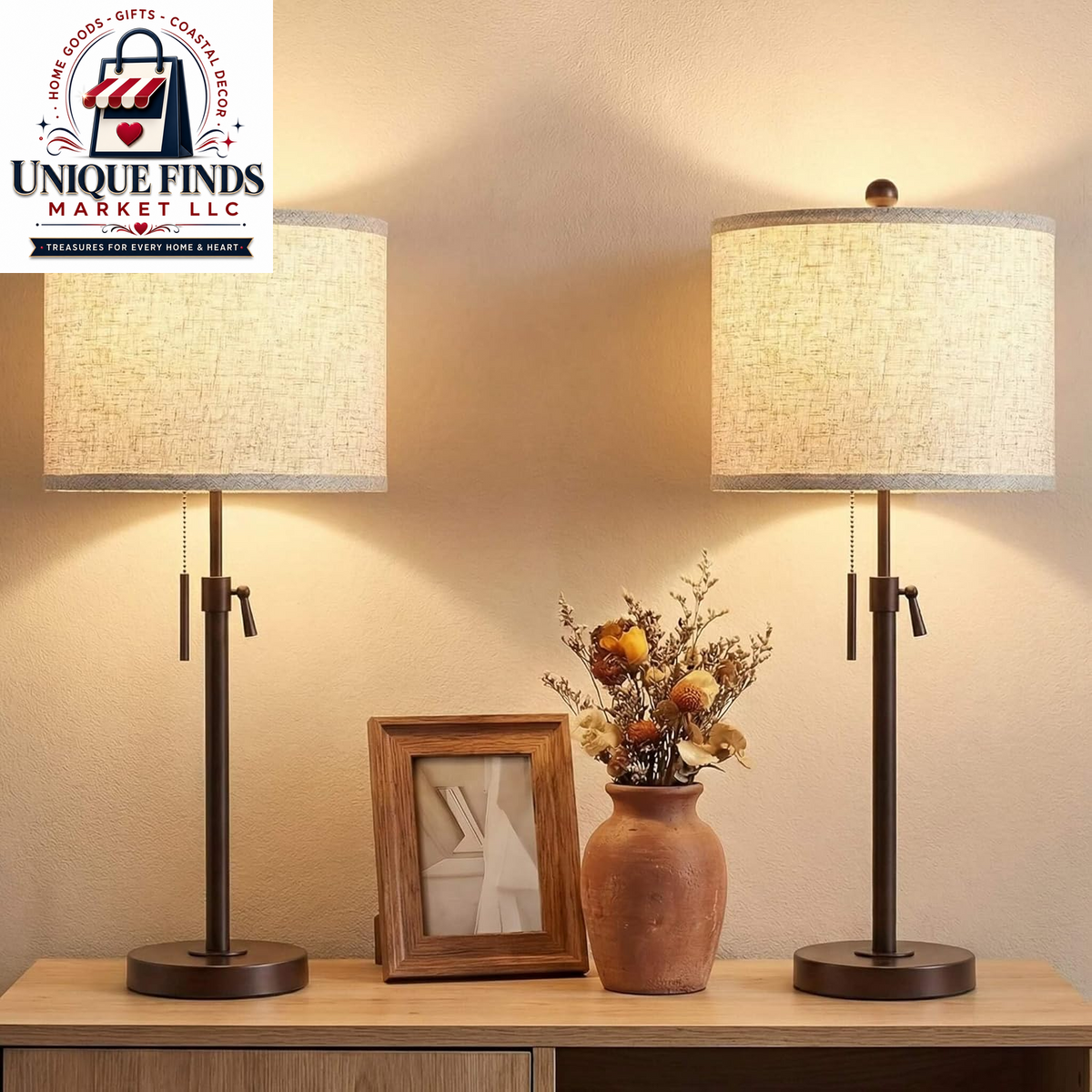 Qingmiao Adjustable Table Lamps Set of 2, 22" to 30" Dimmable Nightstand Lamps for Bedroom and Living Room, Stylish Home Decor and Ideal Housewarming Gifts