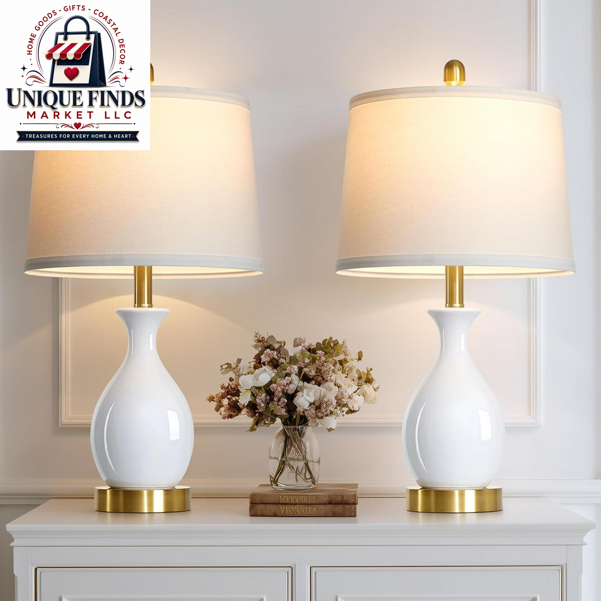 Set of 2 Sage Green 24.5" Ceramic Table Lamps for Bedroom and Living Room, Ideal for Nightstands and End Tables (Includes 2 LED Bulbs)