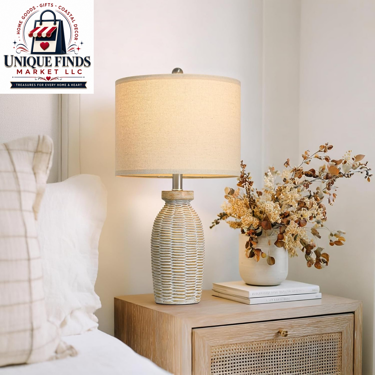 G-SAFAVA Set of 2 Table Lamps for Living Room and Bedroom, 22.75" Bedside Lighting