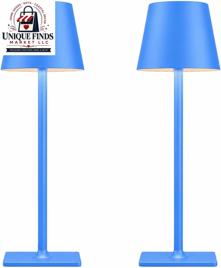 Yogaret Black Cordless Table Lamps with 6000mAh Rechargeable Battery - Set of 2