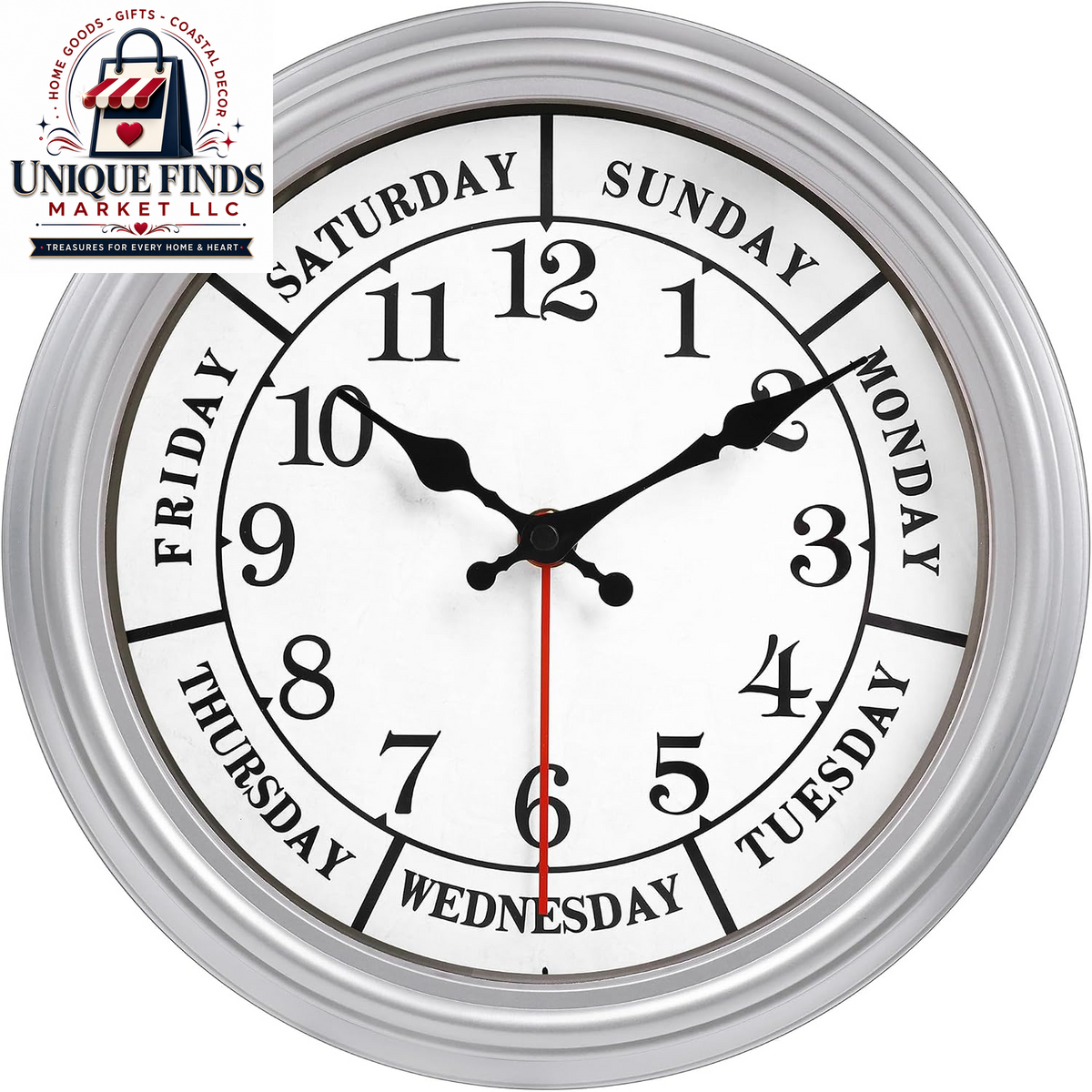 JENLYSTIME 12-Inch Blue Retro Wall Clock