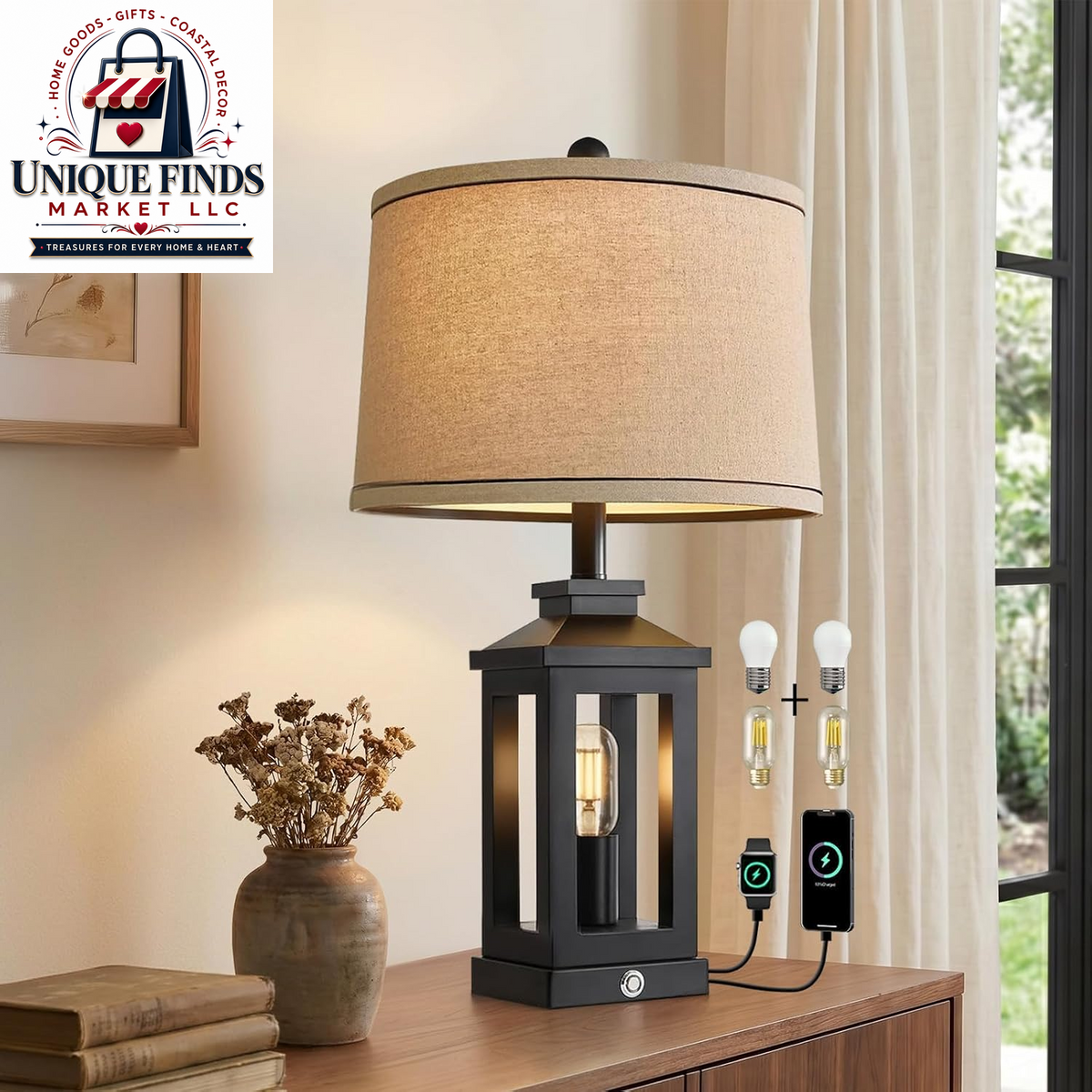 Set of 2 Modern 23.75" Table Lamps for Living Room and Bedroom Nightstands