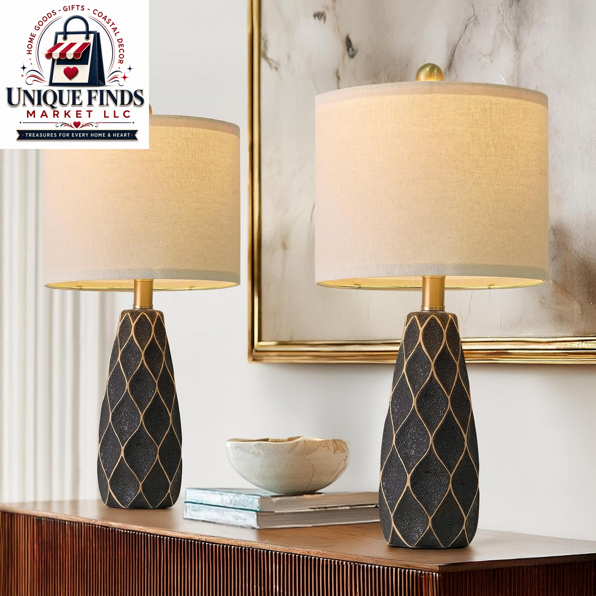 Set of 2 27.5" Green Ceramic Table Lamps for Bedroom and Living Room