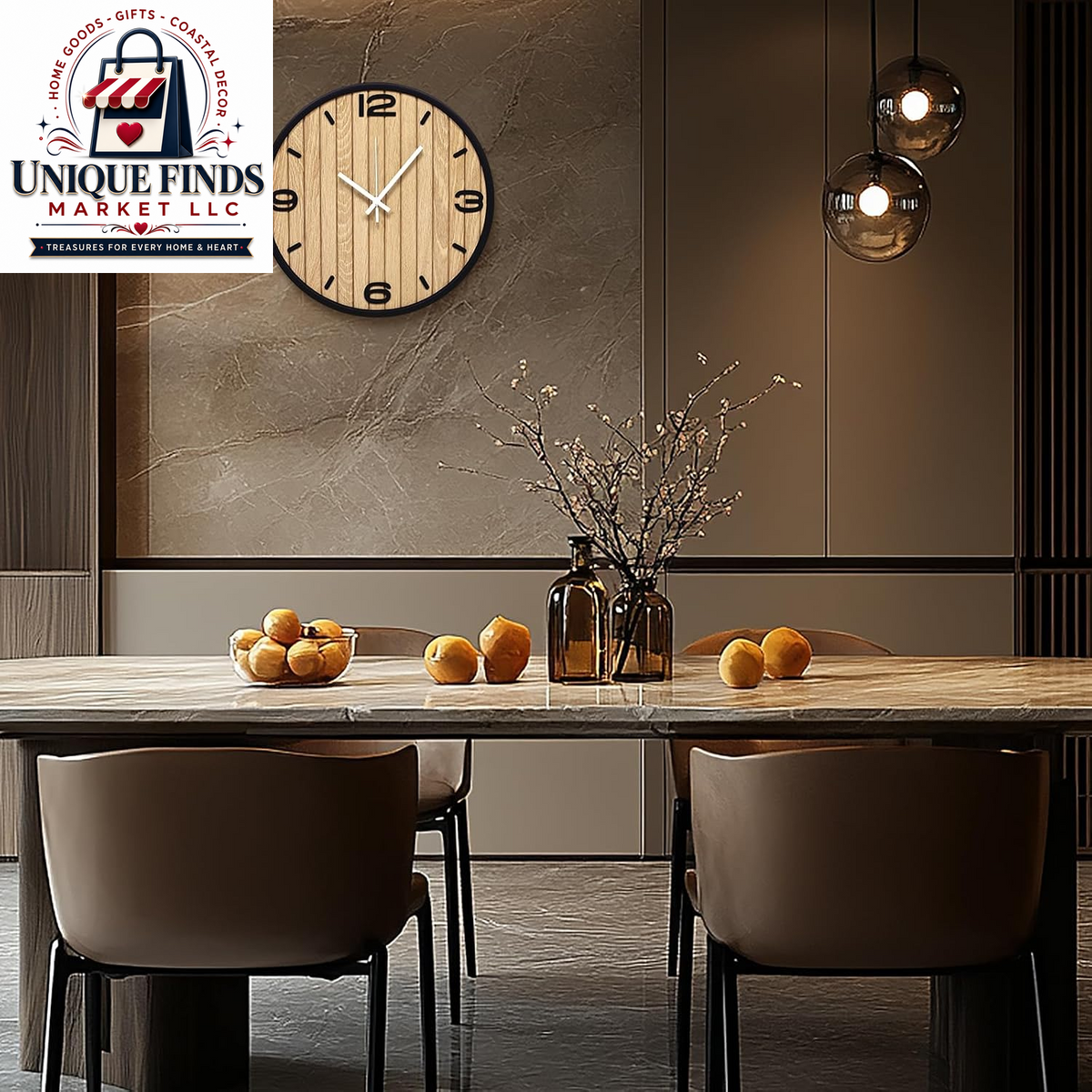 12-Inch Battery-Operated Wooden Wall Clock - Non-Ticking Quartz Analog Clock for Home and Classroom Decor - Easy to Install and Read