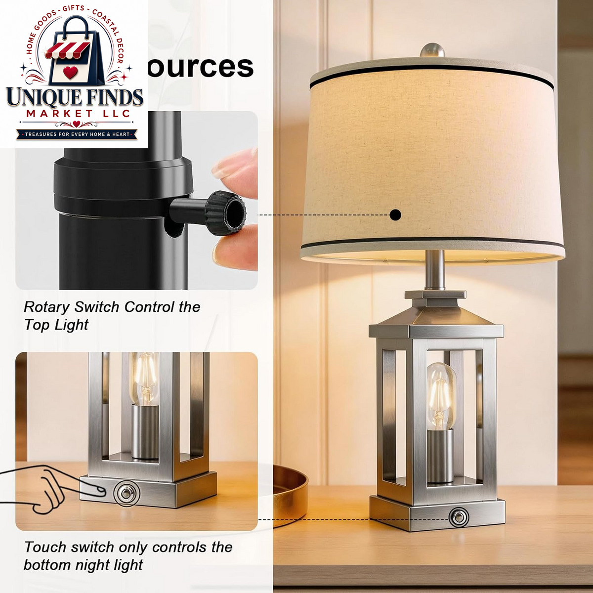 Set of 2 Modern 23.75" Table Lamps for Living Room and Bedroom Nightstands