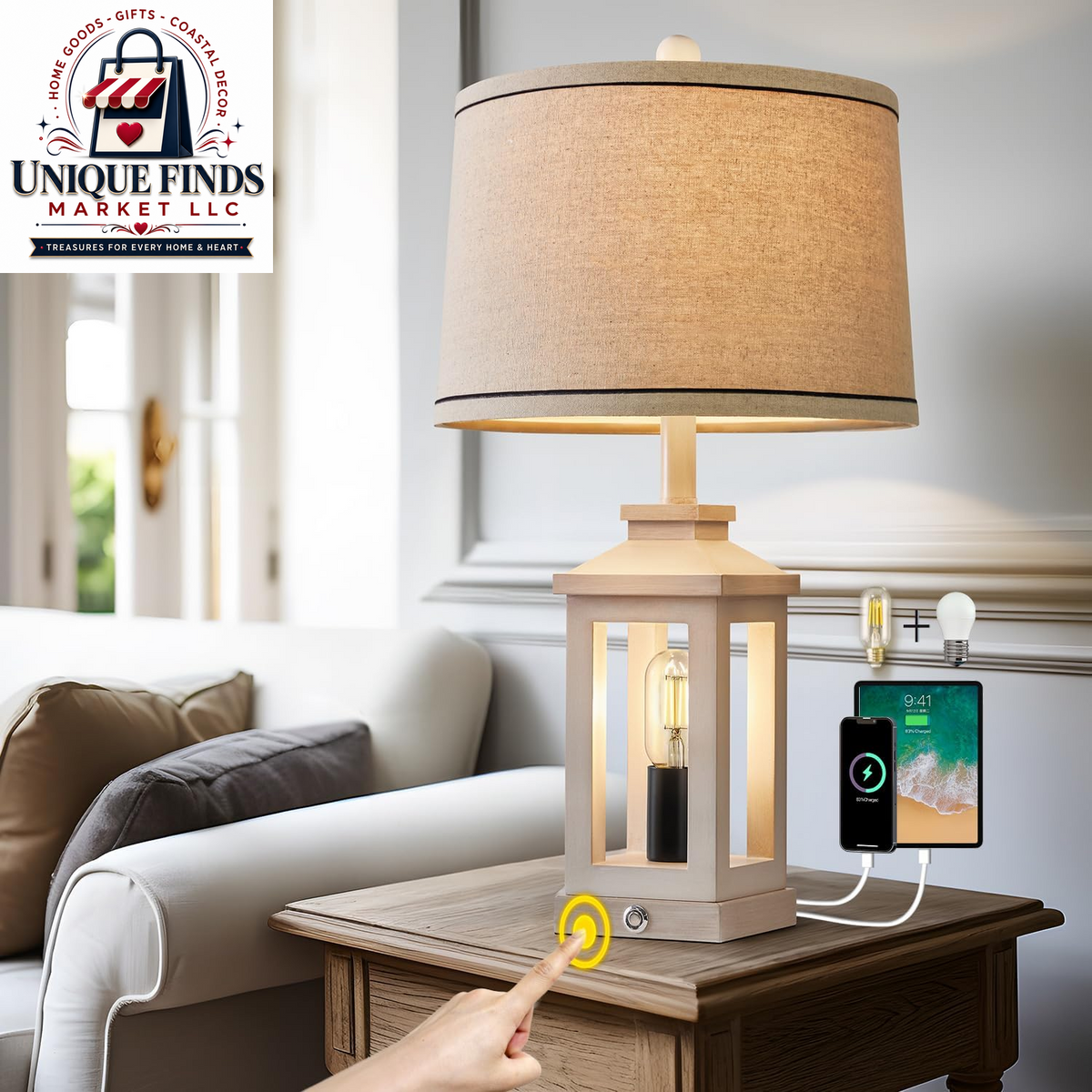 Set of 2 Modern 23.75" Table Lamps for Living Room and Bedroom Nightstands