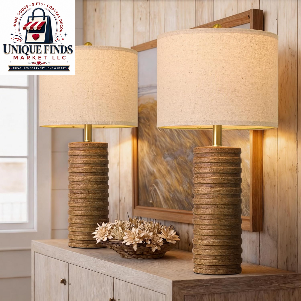 Pokat Set of 2 Modern 23" Orange Ceramic Table Lamps for Living Room and Bedroom Decor