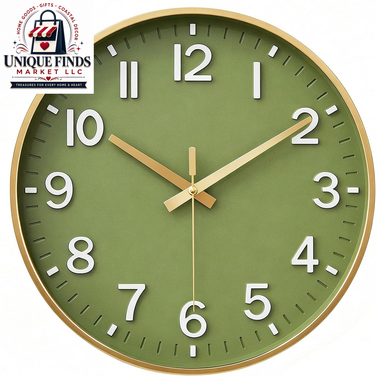 HZDHCLH 12-Inch Navy Modern Wall Clock - Battery Operated, Silent, Non-Ticking