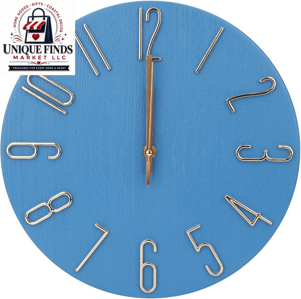 12-Inch Silent Non-Ticking Quartz Wall Clock with Imitation Wood Finish and 3D Figures - Modern Round Decor for Home, Hotel, Office, and School