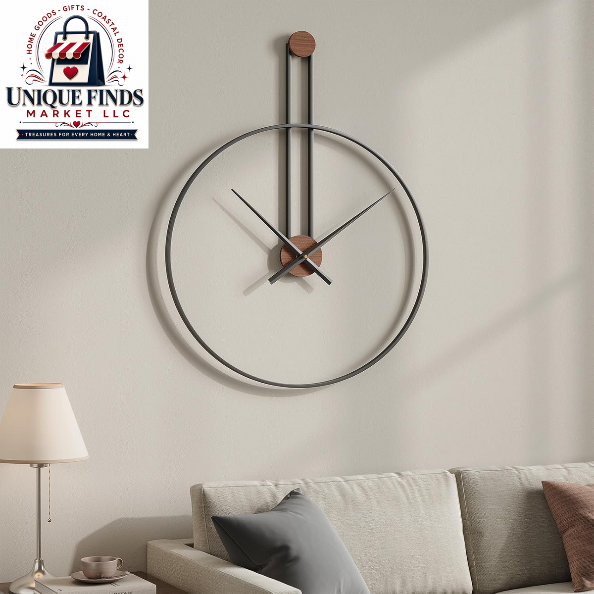 Cuspin 24-Inch Gold Metal Wall Clock for Elegant Living Room Decor