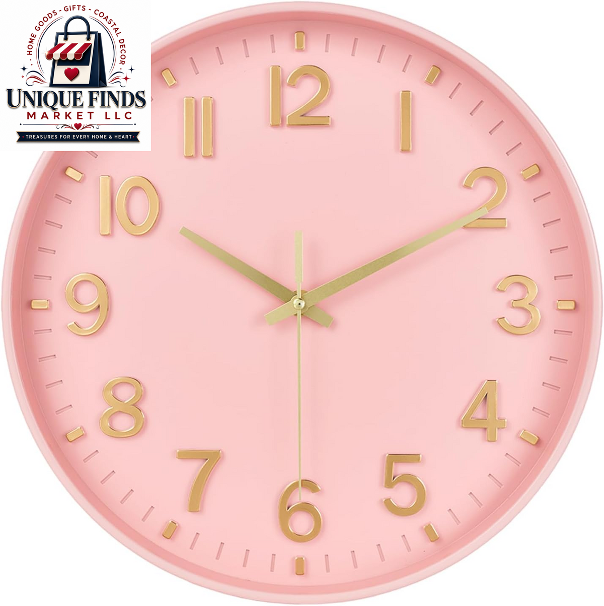 HZDHCLH 12-Inch Navy Modern Wall Clock - Battery Operated, Silent, Non-Ticking