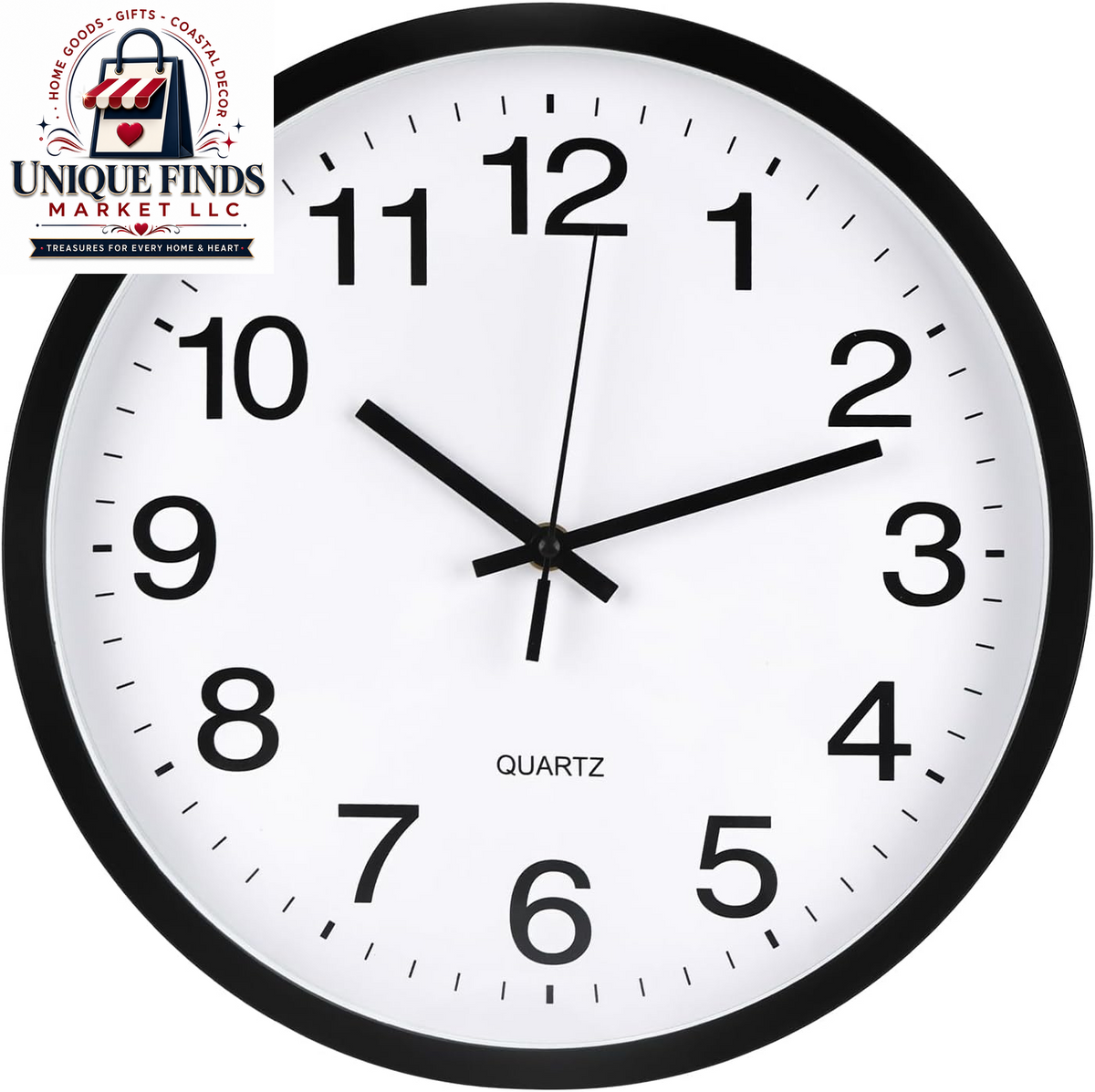 Modern Round Plastic Wall Clock with Silent Quartz Movement - 12 Inch Non-Ticking Decor for Home, Office, School, Living Room, Bedroom, and Kitchen (Red)