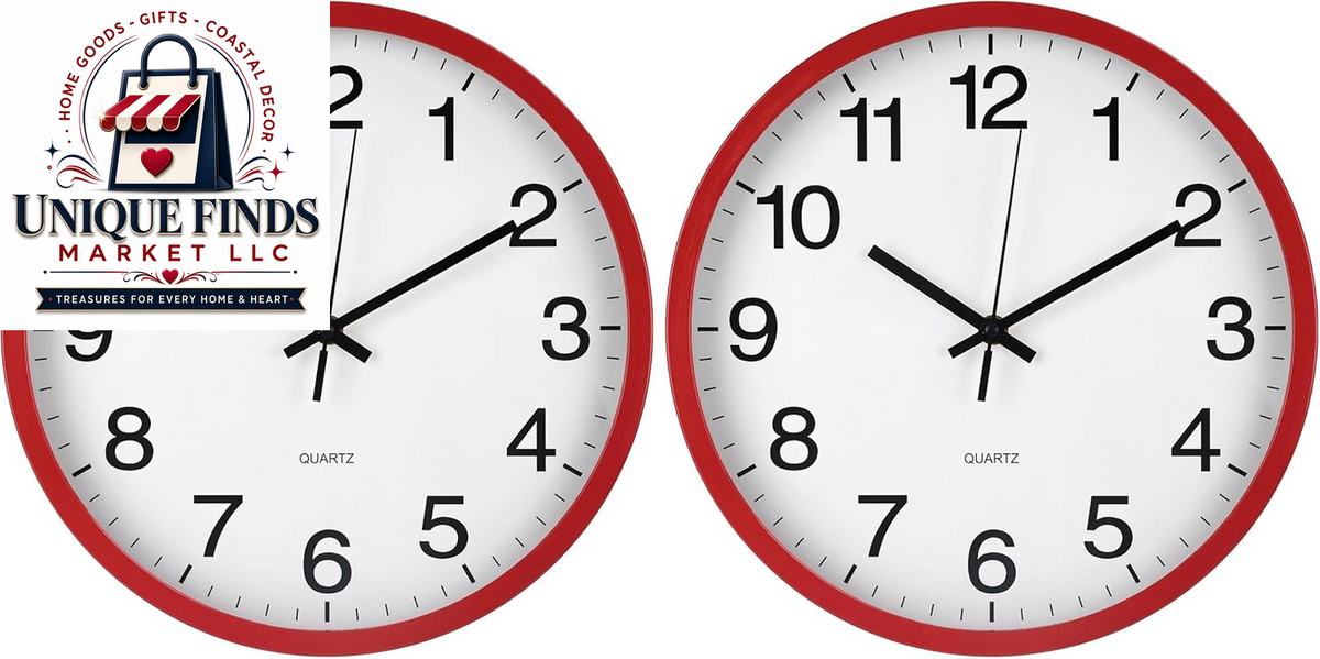 Silent Quartz Movement Wall Clock - Modern Round Plastic Design for Home, Office, School, Living Room, Bedroom, Kitchen (Pink, 12 Inch)