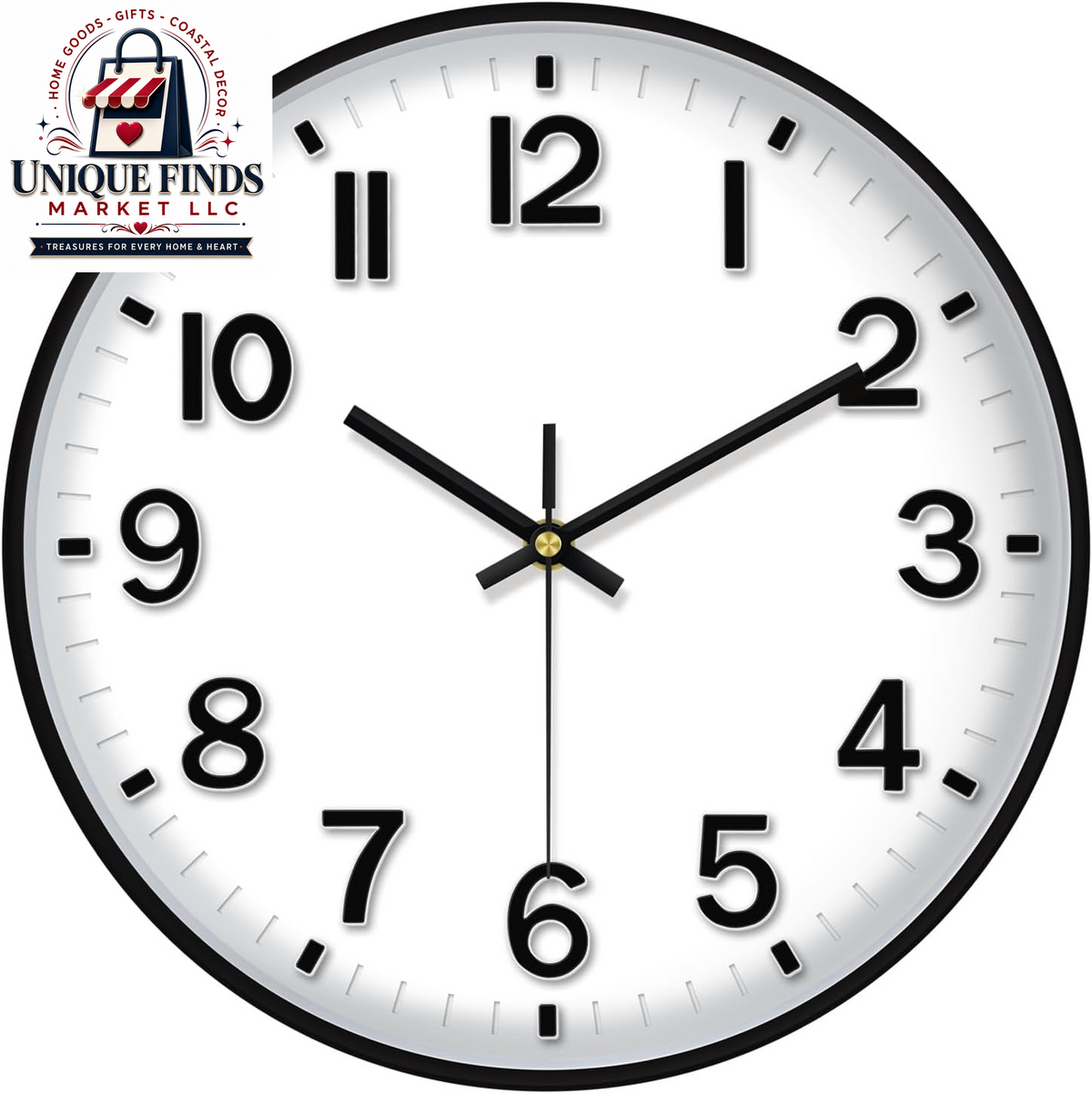 Battery Operated 12-Inch Silent Analog Wall Clock with Large Numbers for Home and Office Decor - Olive Green