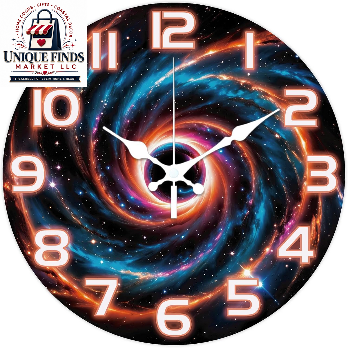 CHGCRAFT Industrial-Style 12-Inch Round Wall Clock with Guitar Pattern