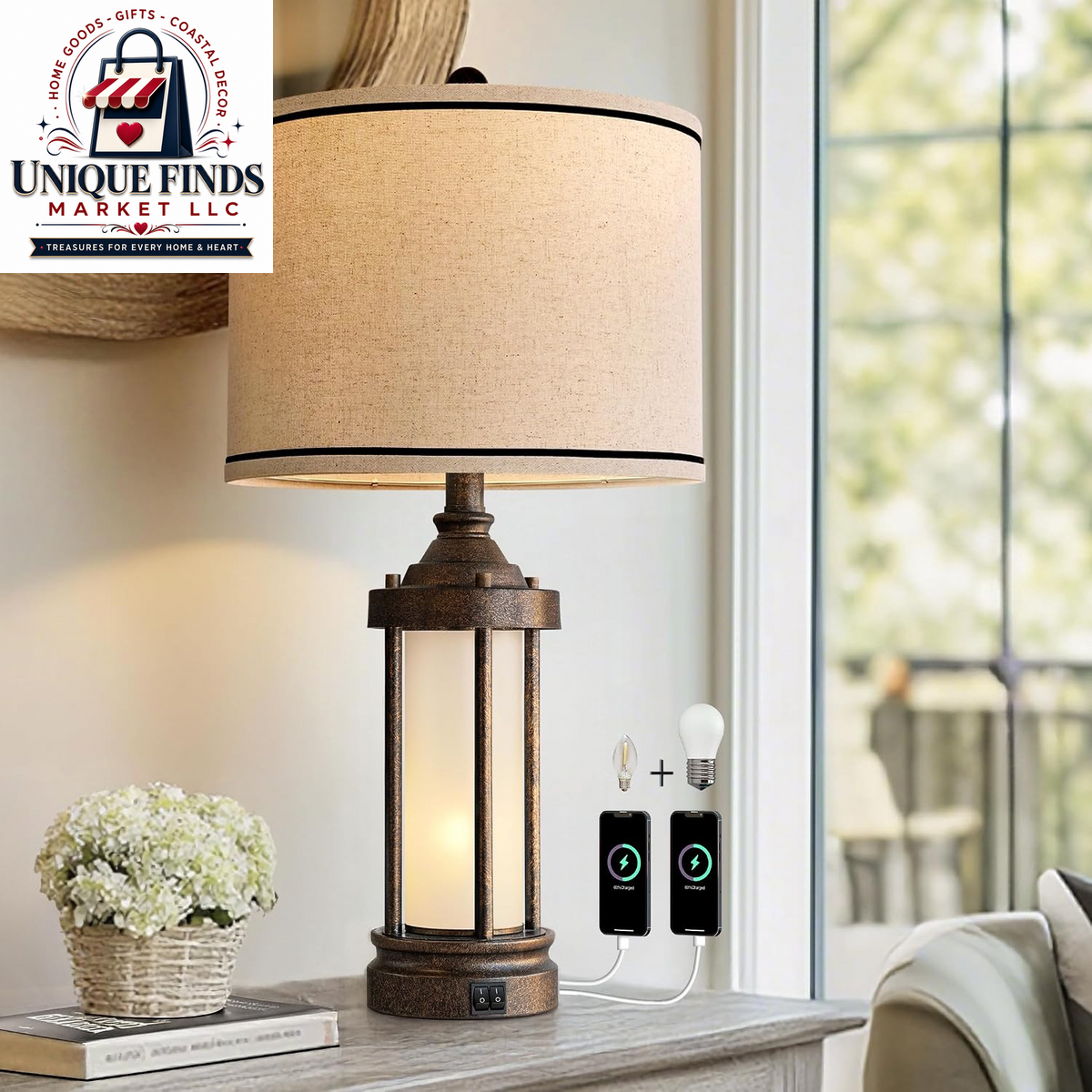 Set of 2 Modern 23.75" Table Lamps for Living Room and Bedroom Nightstands