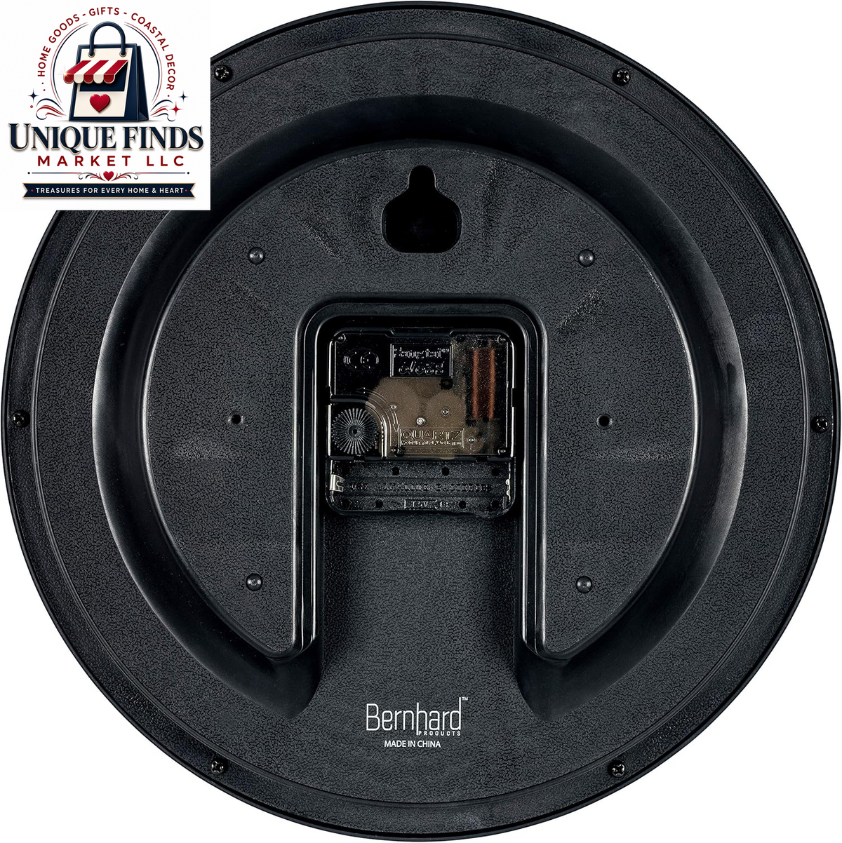 Bernhard Products 12-Inch Black Silent Wall Clock - Non-Ticking Quartz, Battery Operated, Easy to Read for Home, Office, Kitchen, Classroom, and School Use