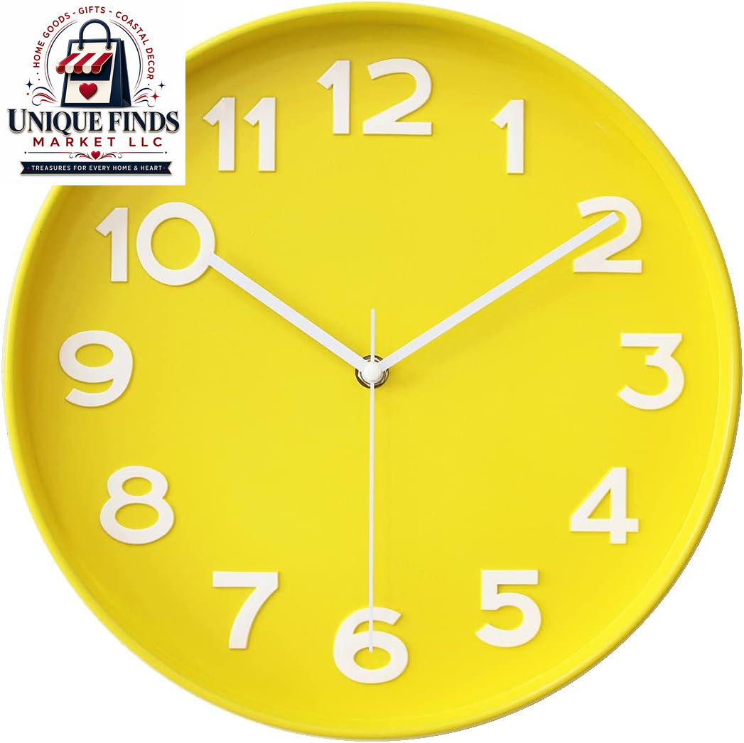HZDHCLH 12-Inch Battery Operated Silent Wall Clock in Green