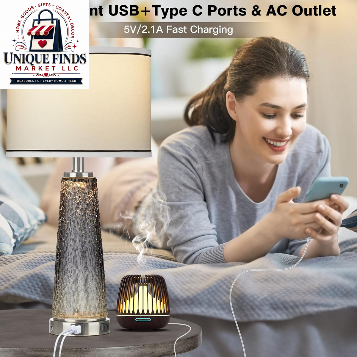 26" Coastal Table Lamps for Living Room and Modern Bedside Lighting Solutions for Bedrooms