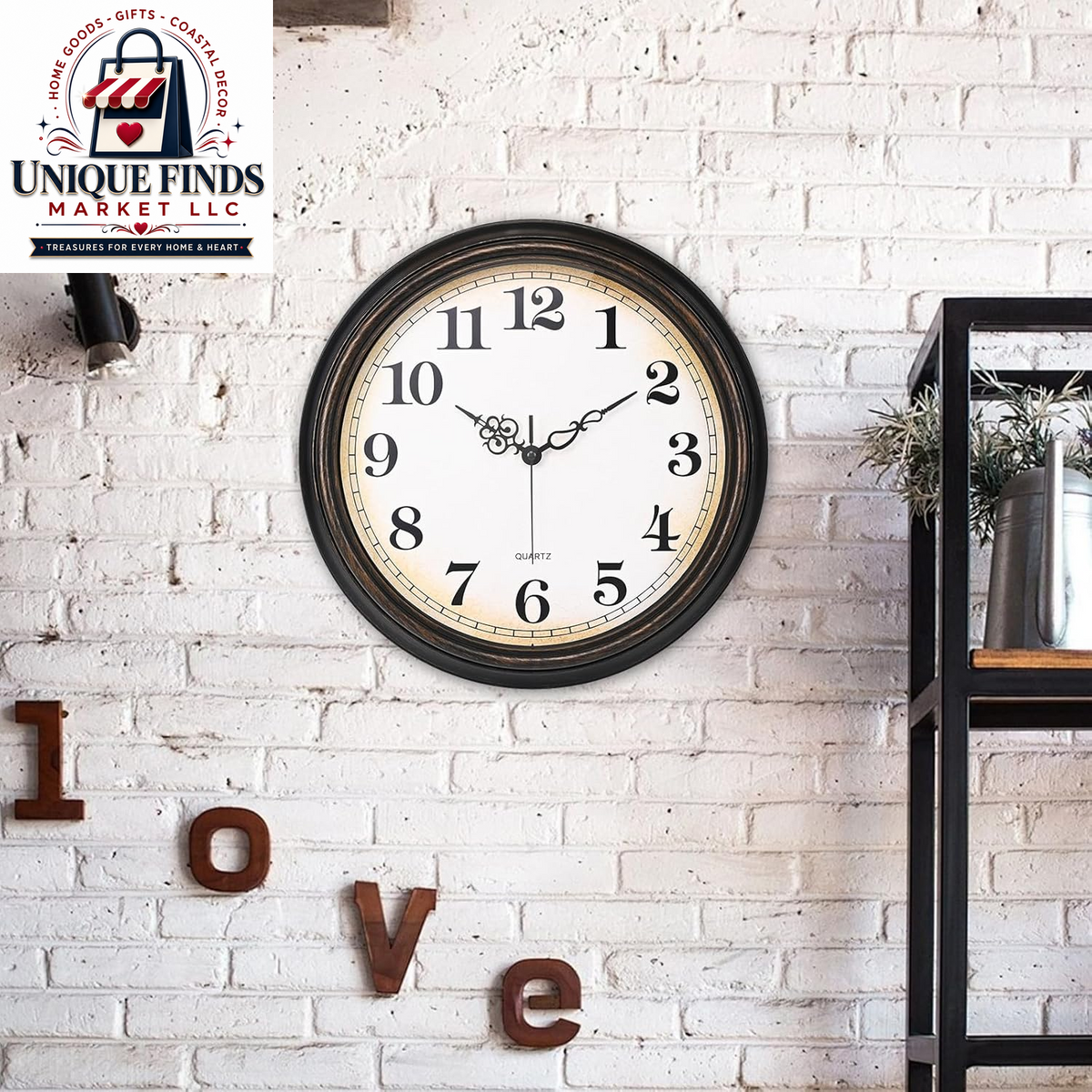 Yoiolclc 16-Inch Silent Non-Ticking Vintage Wall Clock - Battery Operated for Living Room, Office, and School (Bronze Finish)